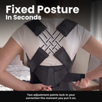 Rear view showing posture correction in seconds with open interwoven back lattice
