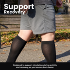 Black Voria SwiftStep compression socks during an outdoor walk