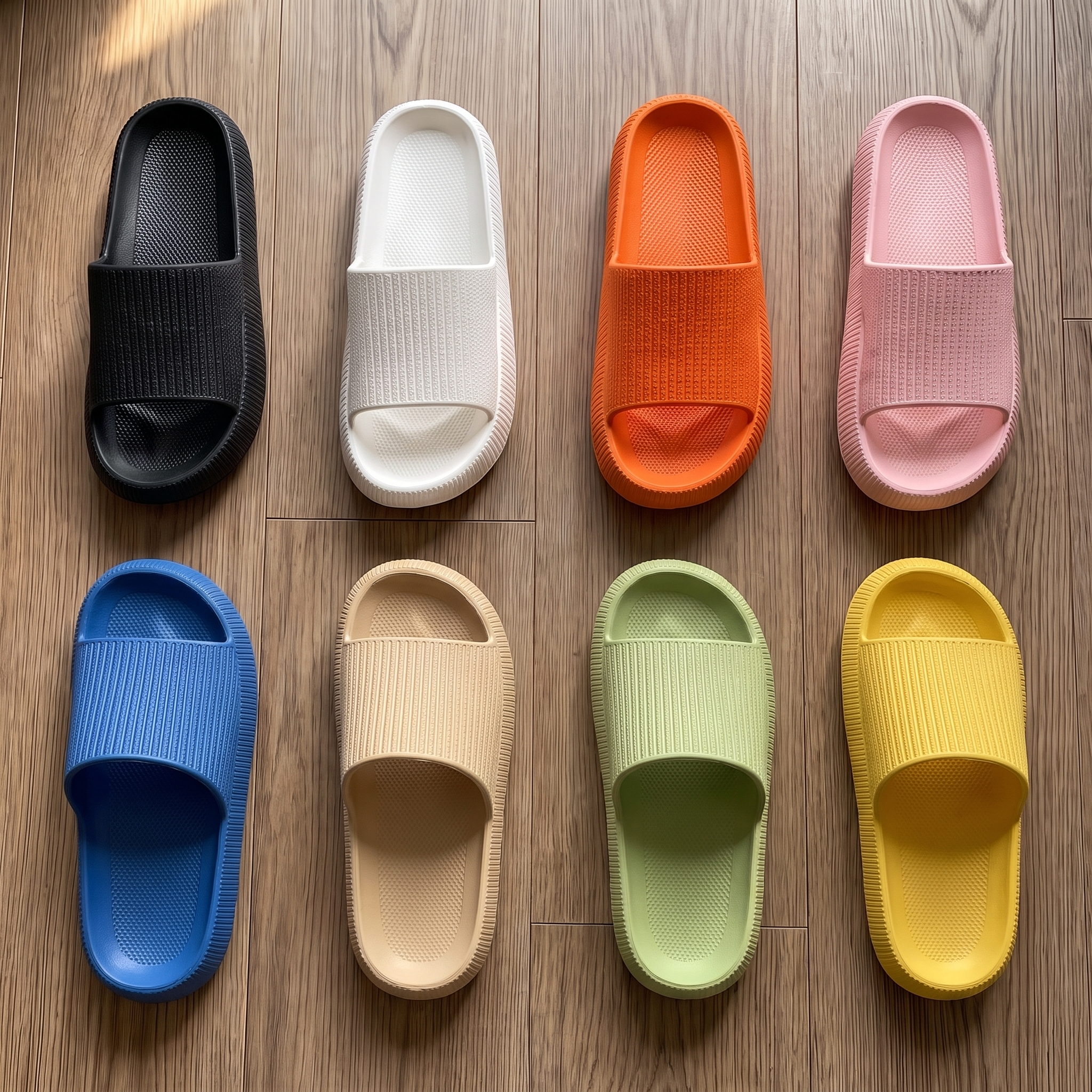 [en] CloudStep Slipper — eight available colours, balanced layout