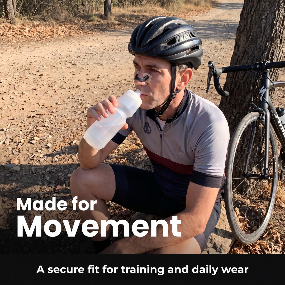 Cyclist wearing Voria BreezeFlow during an active routine