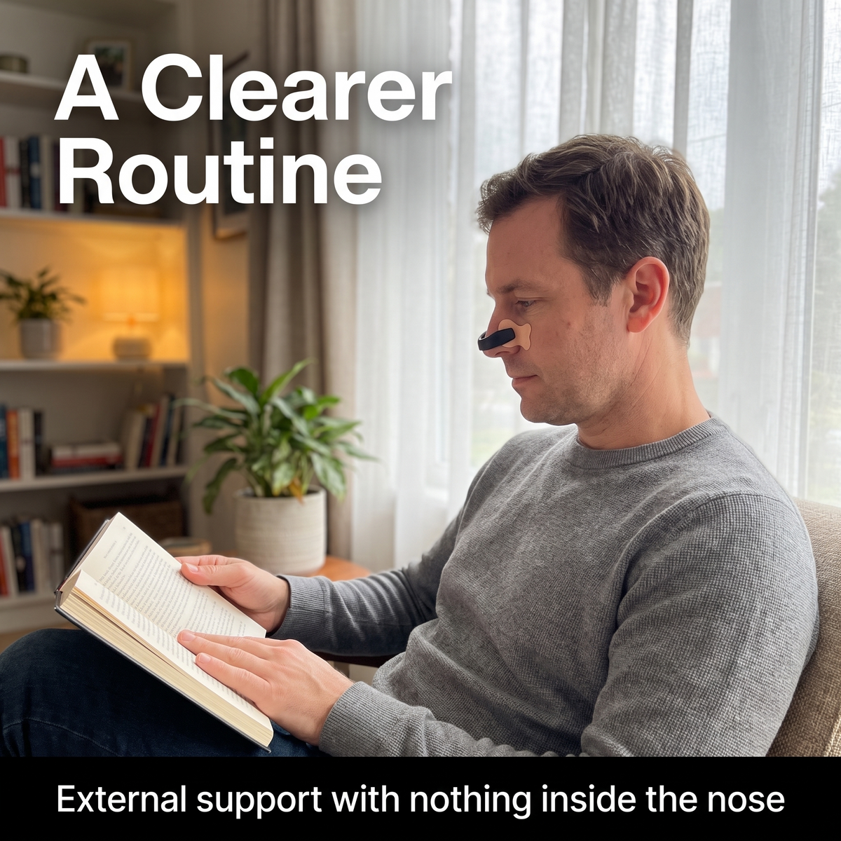 Voria BreezeFlow in a distinct at-home reading scene