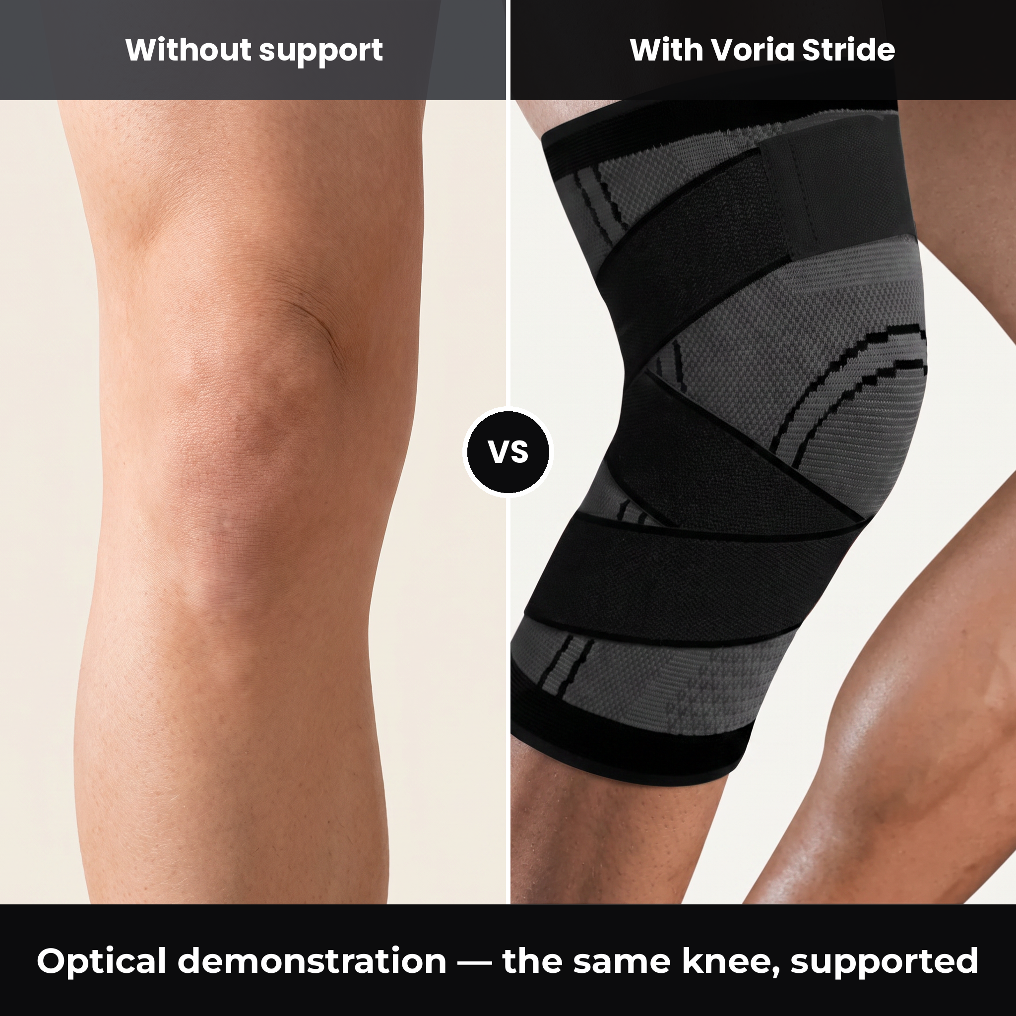 Voria Stride knee support, optical demonstration