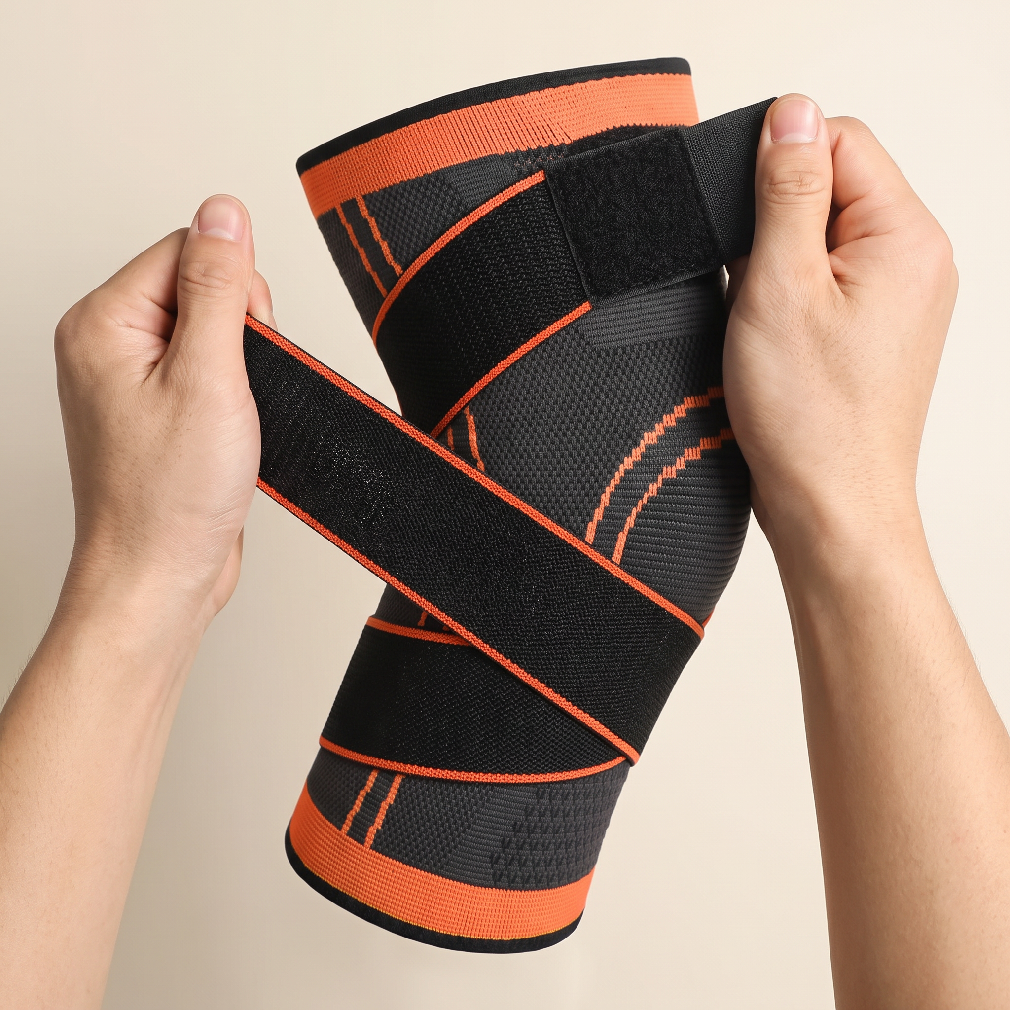 Voria Stride brace held open to show the straps